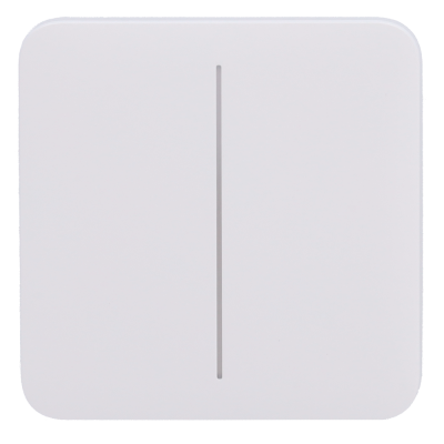 Interruptor branco quadrado com linha vertical cinza
