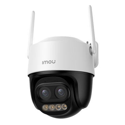 Câmara de vigilância Imou branca e preta com duas lentes e antenas