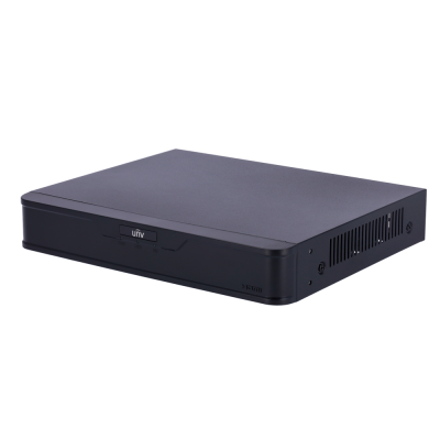 Leitor digital preto com interface frontal e ventilação lateral