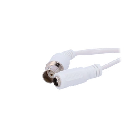Cabo de extensão branco com conetores BNC e DC