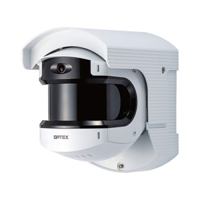 Câmara de vigilância branca OPTEX com visor preto