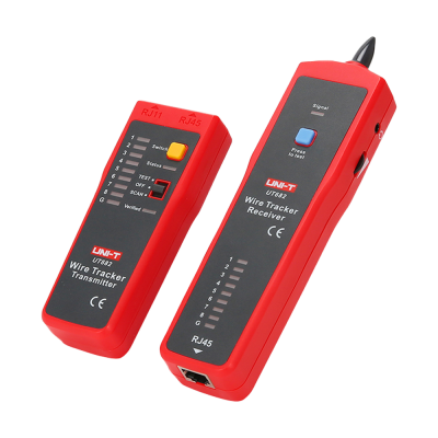Dispositivos eletrónicos vermelhos UNI-T Wire Tracker Transmitter e Receiver