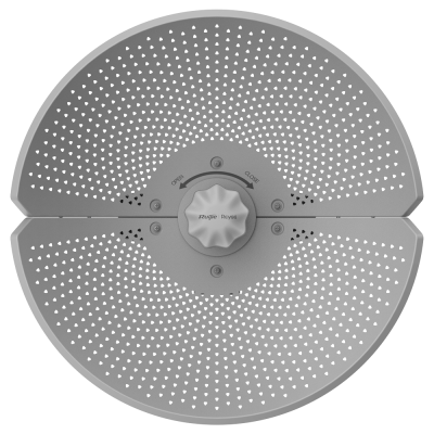 Disco metálico perfurado redondo com botão central branco e texto 'Fragile Royce'