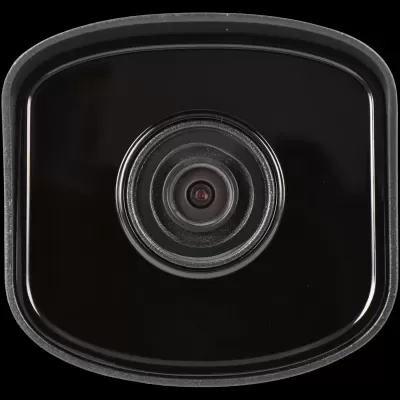 Câmera de segurança preta com lente central