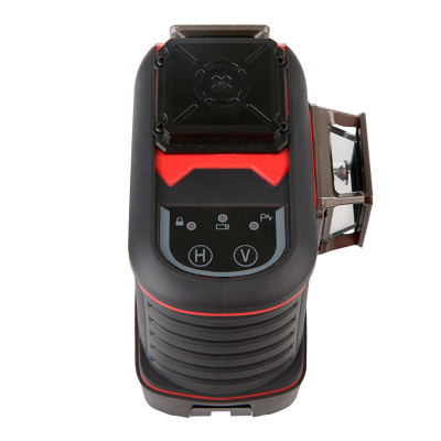 Laser de nível preto e vermelho com visor digital e espelho lateral