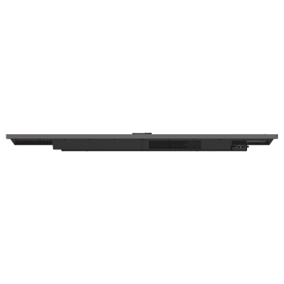 Som soundbar preto visto de perfil