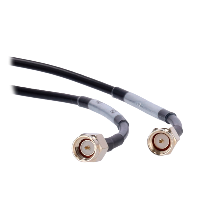 Cabo coaxial preto com conectores RF dourados