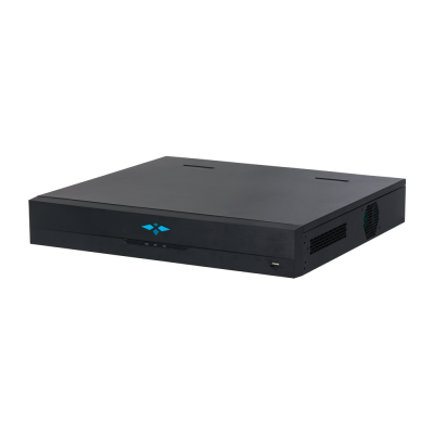 Aparelho eletrónico rectangular preto com LED e entrada USB
