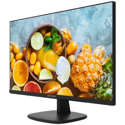 Monitor com imagem de frutas cítricas e sumo