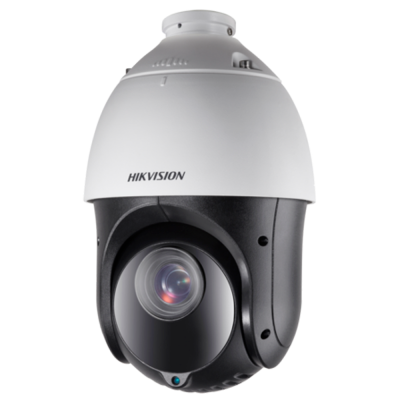 Câmara de vigilância Hikvision dome branca e preta com lente visível