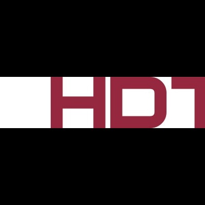 Logotipos HD-CVI™, HDTVI e AHD em várias cores sobre fundo branco