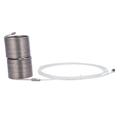 Serpentina de metal com tubo plástico