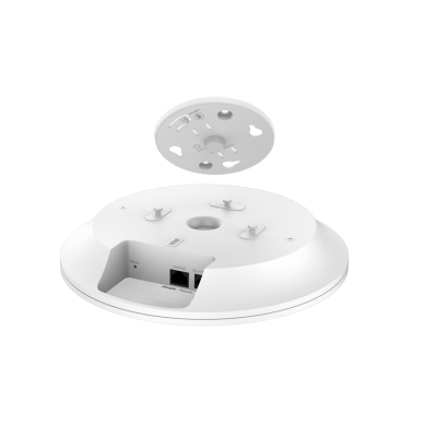 Suporte de montagem de teto para câmara de segurança branco com ligações RJ45