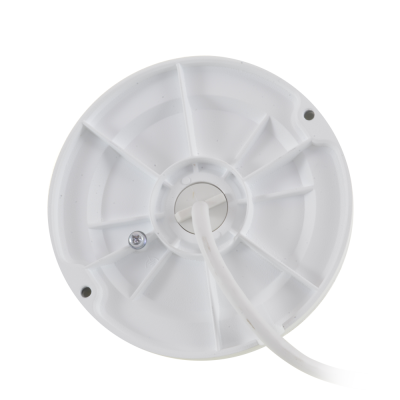 Dispositivo circular branco em plástico com cabo