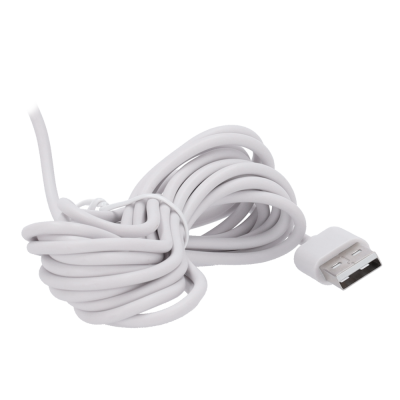 Cabo USB branco enrolado com conector USB tipo A