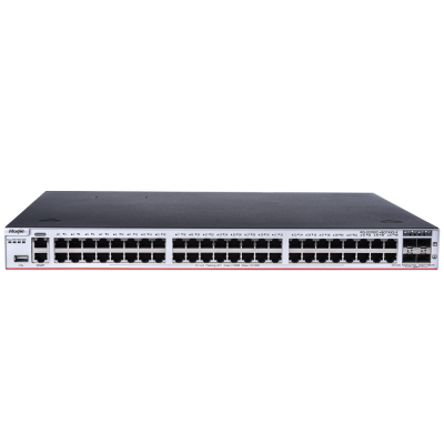 Comutador de rede TP-Link preto com 48 portas Ethernet