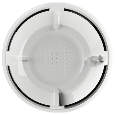 Filtro redondo branco com suporte e textura perfurada