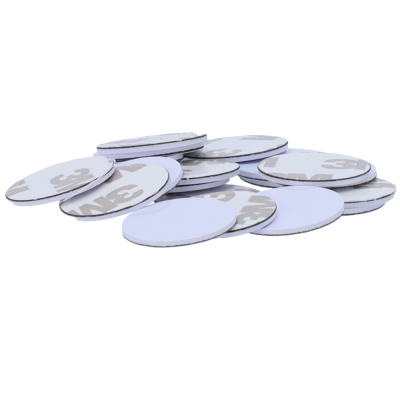 Pastilhas redondas brancas com cola 3M na parte de trás