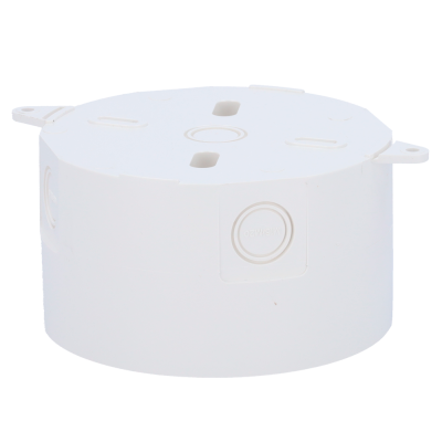 Caixa elétrica redonda branca em plástico com inscrições M16/M20