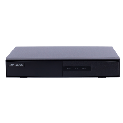 Dispositivo Hikvision preto com painel frontal dividido e ícones de controle