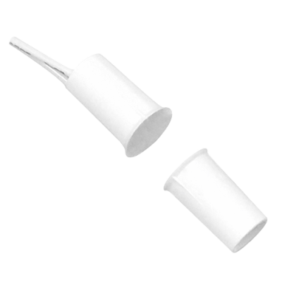 Funil branco de plástico com copo descartável branco