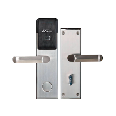 Fechadura eletrónica metálica ZKTeco para porta com teclado de cartão e maçanetas