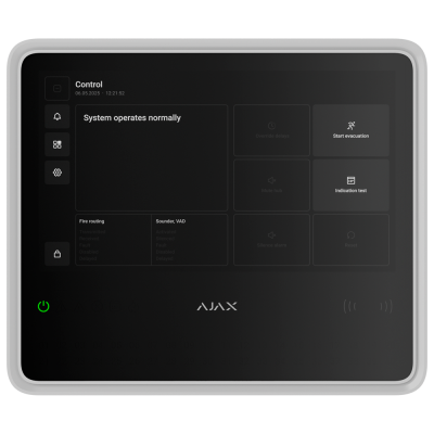 Painel de controlo digital preto com display e botões