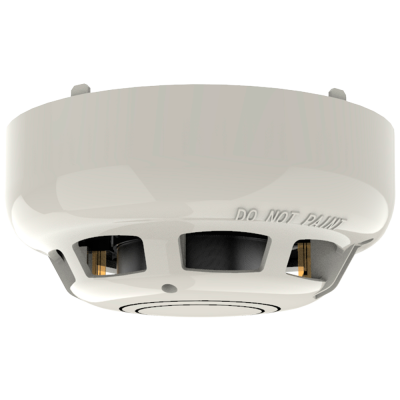 Detector de fumo branco redondo com inscrição DO NOT PAINT