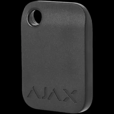 Chaveiro preto com a marca AJAX gravada