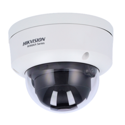 Câmara de segurança Hikvision HiWatch Series tipo domo branca com cúpula transparente