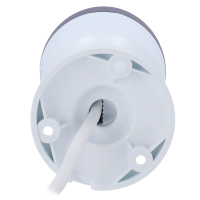 Base plástica branca redonda com cabo branco saindo do centro