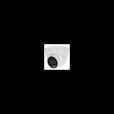 Câmara de vigilância domo branca com lente preta e texto 3MP