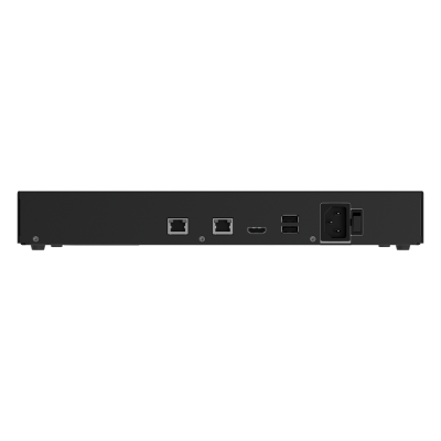 Dispositivo eletrónico preto com várias portas na parte traseira