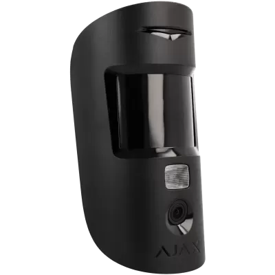 Dispositivo preto com visor escuro, lente e sensor frontais