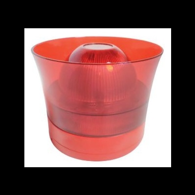 Recipiente de plástico vermelho translúcido em três níveis
