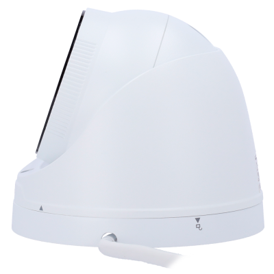 Câmara de vigilância branca com cabo ligado