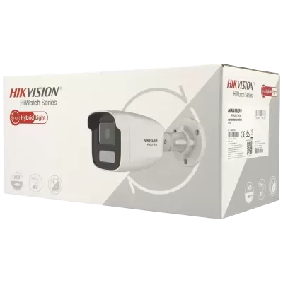 Embalagem de câmara de vigilância Hikvision HiWatch Series com texto e ícones