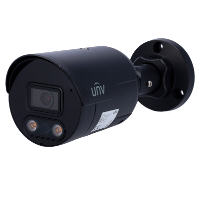 Câmara de segurança preta com suporte de montagem redondo