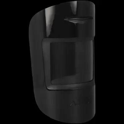 Sensor de movimento preto com o logótipo AJAX