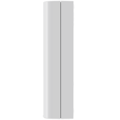 Dispositivo eletrónico branco vertical com linha preta no meio