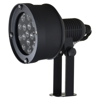 Luminária de exterior preta com 16 LEDs e suporte ajustável
