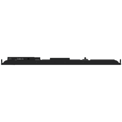 Lateral de monitor preto com portas e botões