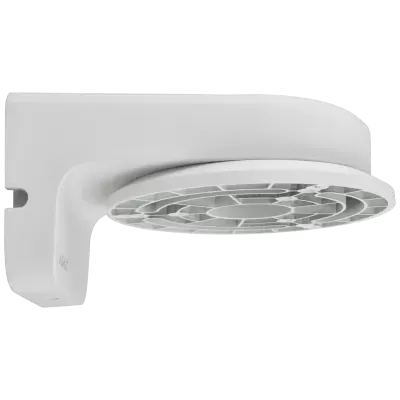 Suporte de parede branco com ventilação circular e texto AJAX