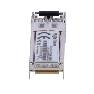 Módulo SFP óptico Raijie Telecom com etiqueta técnica
