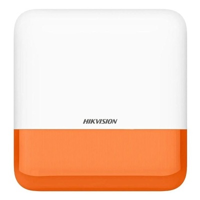 Alarme exterior retangular branco com base laranja da HIKVISION