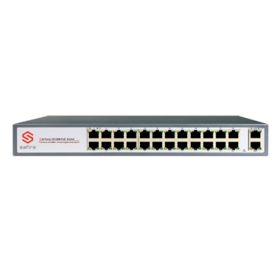 Switch de rede Safire com 24 portas RJ45 Ethernet