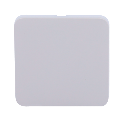 Placa branca quadrada com cantos arredondados