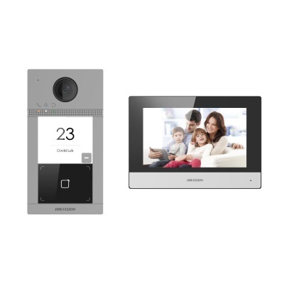 Intercomunicador vídeo porteiro com câmara e monitor colorido HIKVISION