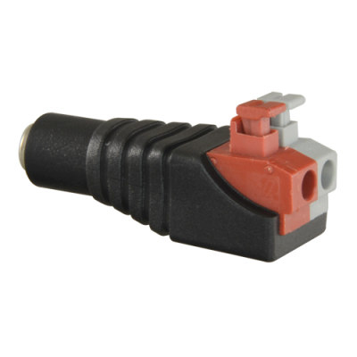 Conector elétrico preto, vermelho e cinza de plástico