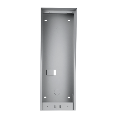 Estrutura metálica cinza retangular com clip interno